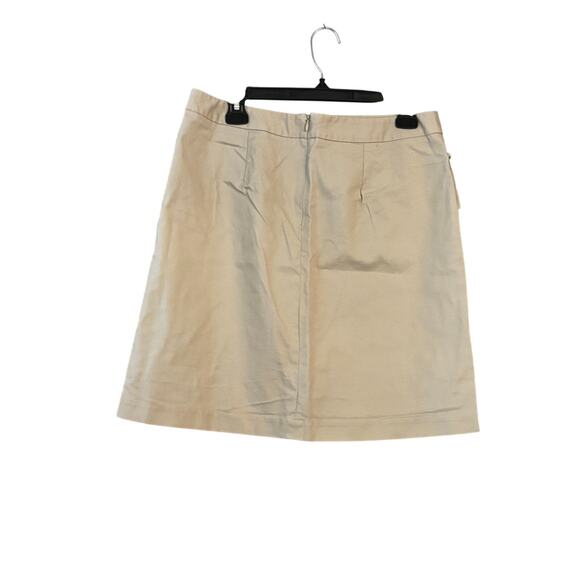 J McLaughlin Khaki Mini Skirt 10 Pockets Cotton Spandex Sporty Raw Hem Pockets - Picture 6 of 10